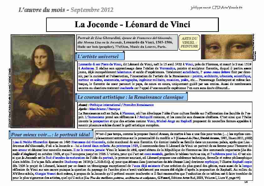 [PDF] La Joconde - Léonard de Vinci