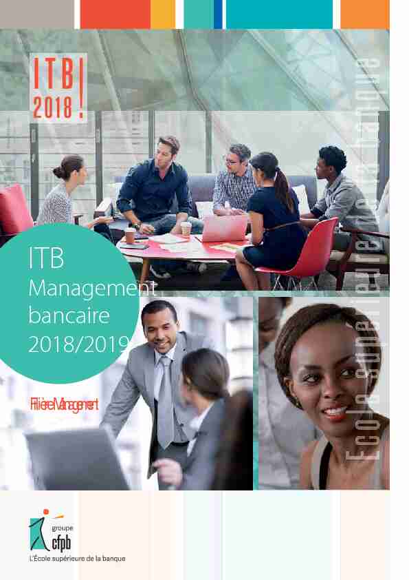 [PDF] Management bancaire 2018/2019 - IFB – Institut de la Formation