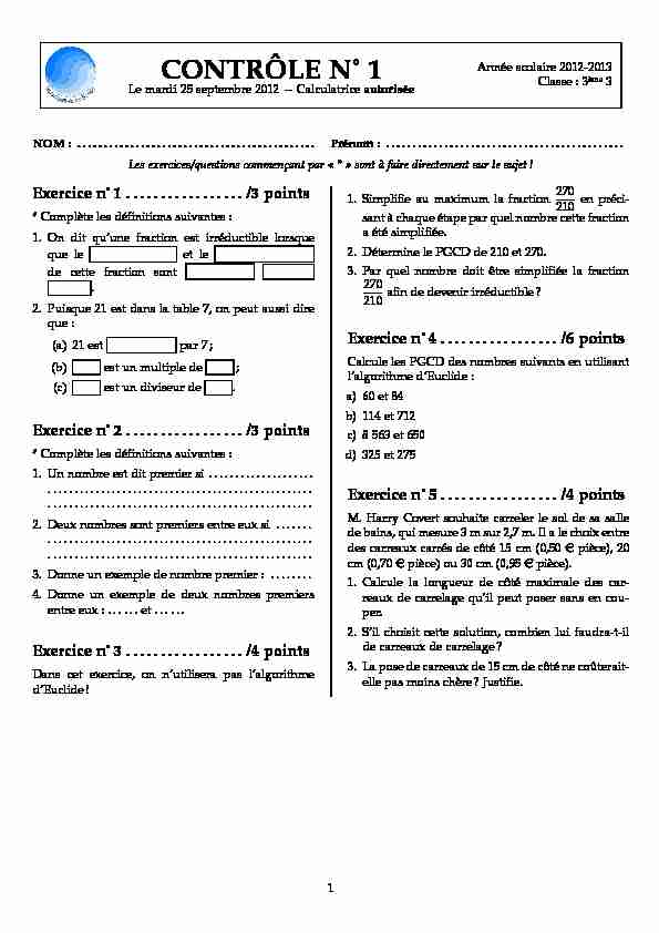 [PDF] 3eme - Contrôle sur : Arithmetique - capes-de-maths