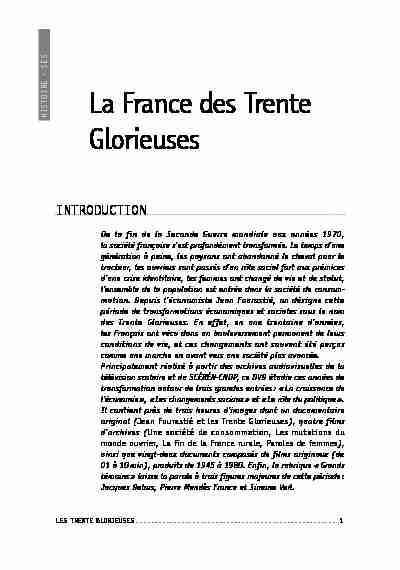 [PDF] La France des Trente Glorieuses