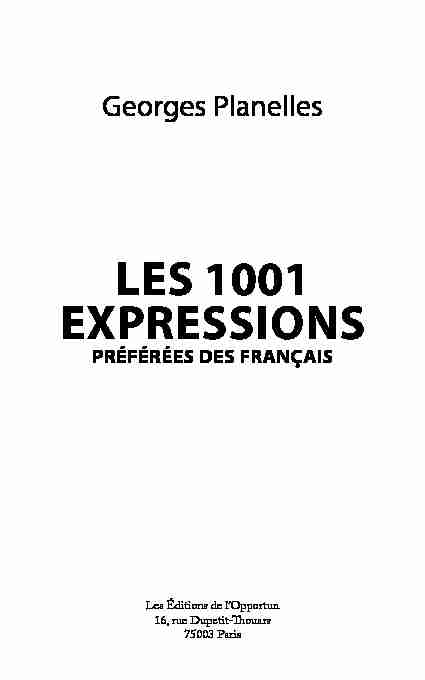 LES 1001 EXPRESSIONS