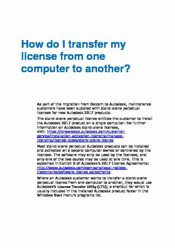 [PDF] How do I transfer my license from one computer to another?