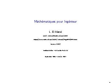 Mathématiques pour Ingénieur
