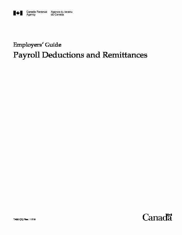 Payroll Deductions and Remittances