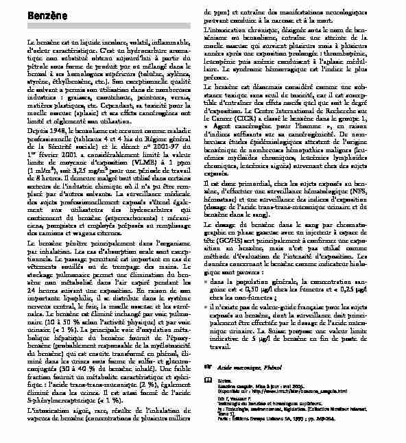 [PDF] Benzène - Lab Cerba