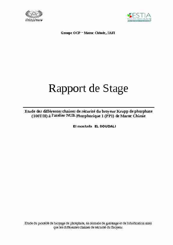 Rapport De Stage Pdf 7 Avr 2012 Idsc