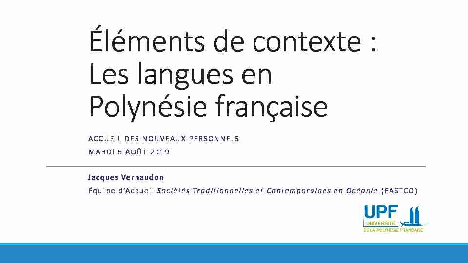 [PDF] Les langues en Polynésie française