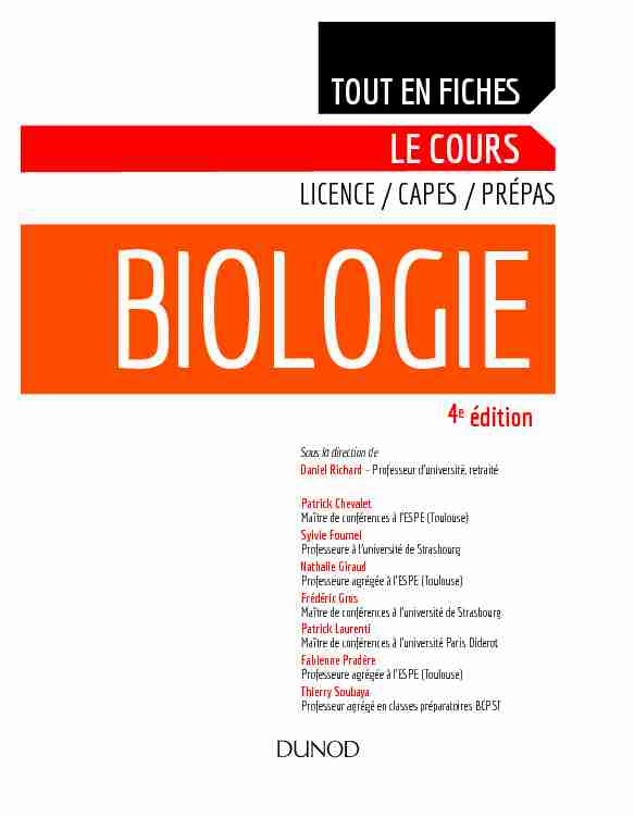 [PDF] Biologie Licence Tout le cours en fiches - Dunod