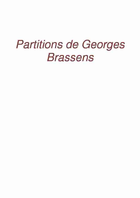 Partitions de Georges Brassens