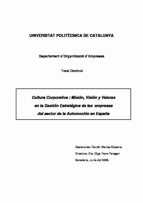 UNIVERSITAT POLITÈCNICA DE CATALUNYA Cultura Corporativa