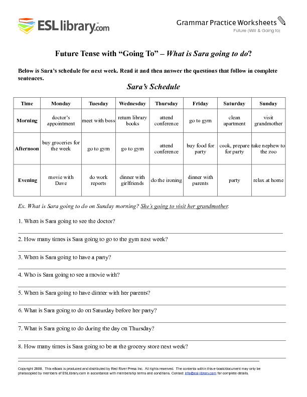 Grammar Practice Worksheets - Future - From ESL-Library.com