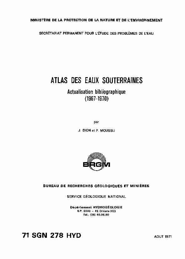[PDF] ATLAS DES EAUX SOUTERRAINES - InfoTerre - BRGM