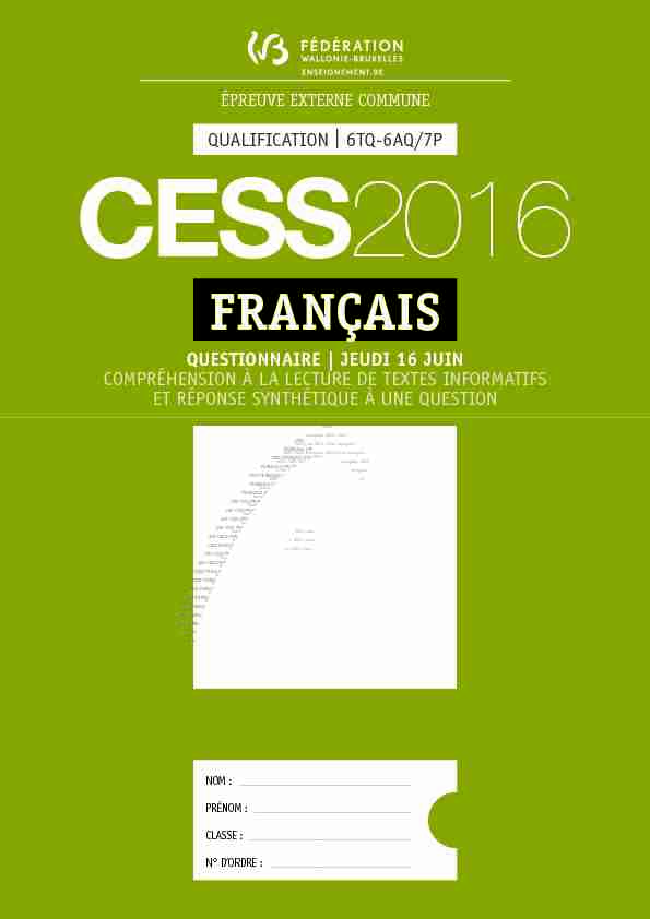 CESS FRANCAIS QUALIFICATION 2016.indd