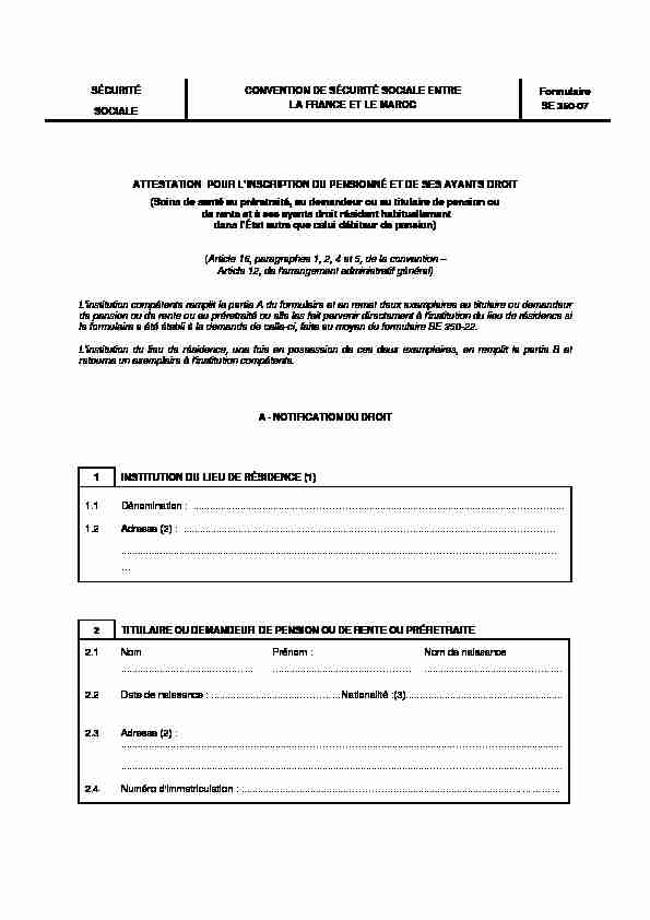 [PDF] SÉCURITÉ SOCIALE CONVENTION DE SÉCURITÉ  - Capitone