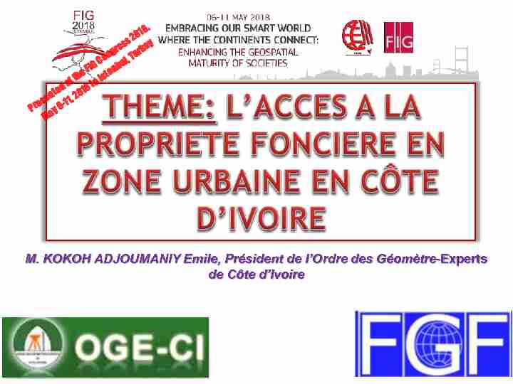 Laccès à la propriété foncière en zone urbaine en Côte dIvoire