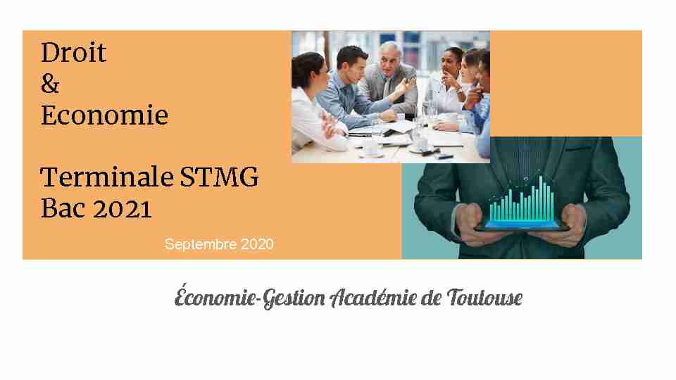 Droit & Economie Terminale STMG Bac 2021