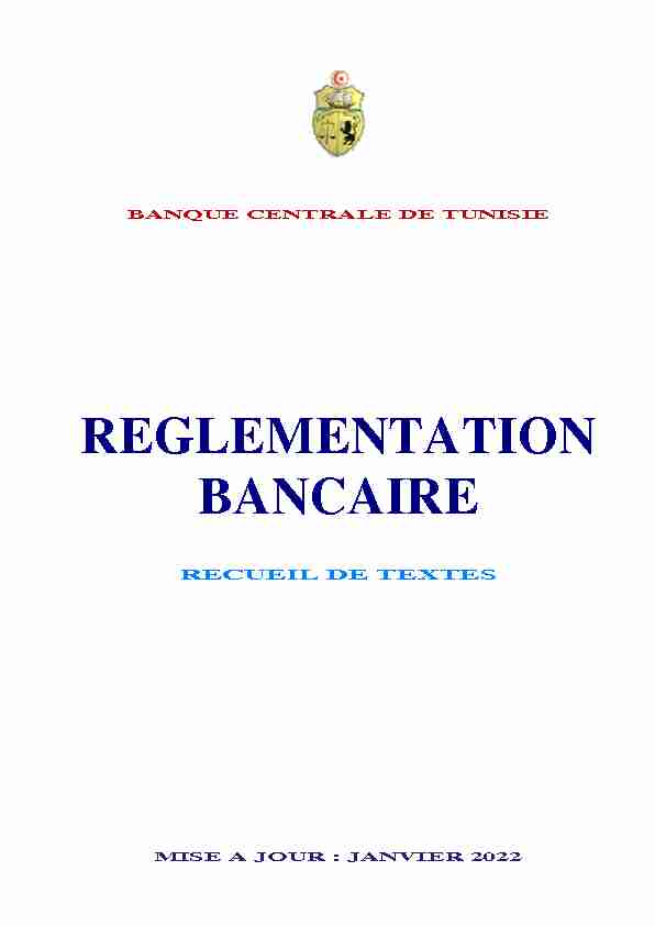 REGLEMENTATION BANCAIRE - BCT