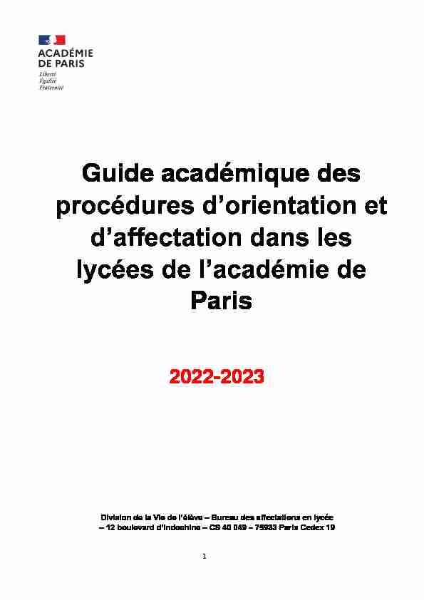 Mixité sociale et scolaire dans les Lycées parisiens - Les