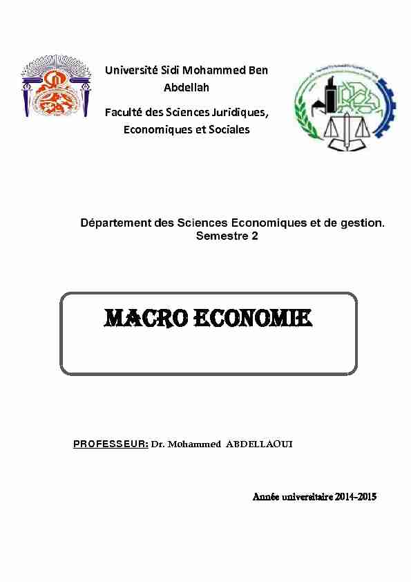 Cours Macro-économie Pr MABDELLAOUI
