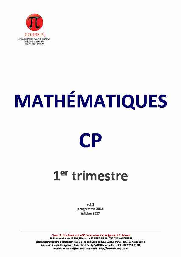 Mathématiques CP
