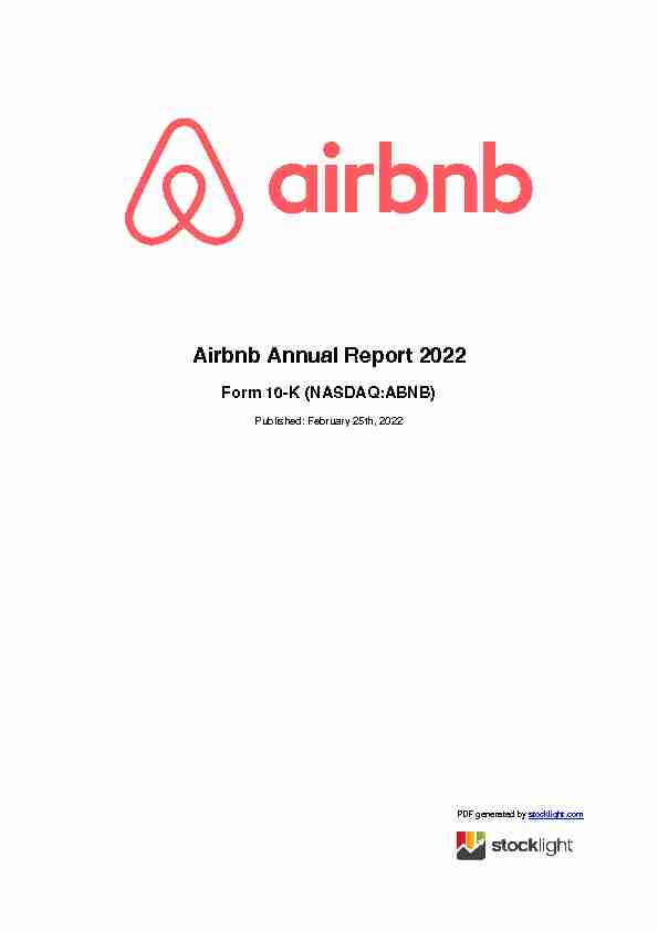 Airbnb Annual Report 2022