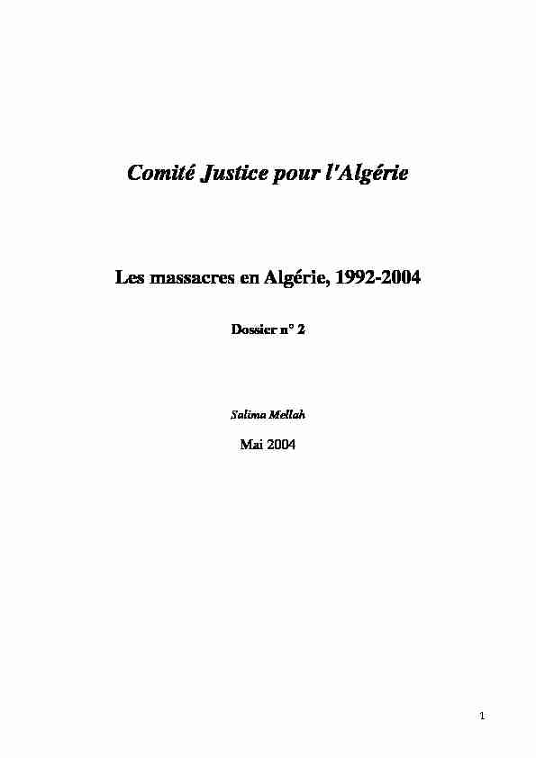 Les massacres en algérie 1992-2004