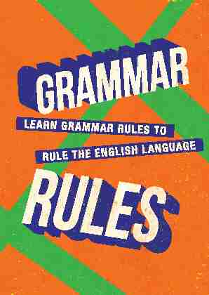 RULE THE ENGLISH LANGUAGE LEARN GRAMMAR RULES TO