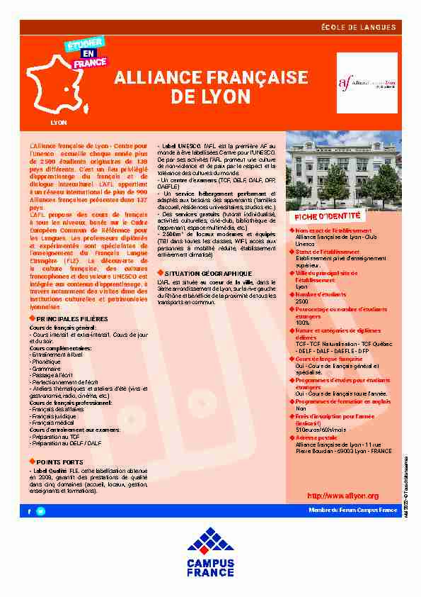 Alliance française Lyon - Campus France