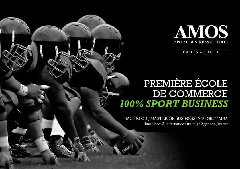 Première école de commerce 100% sport Business - AMOS