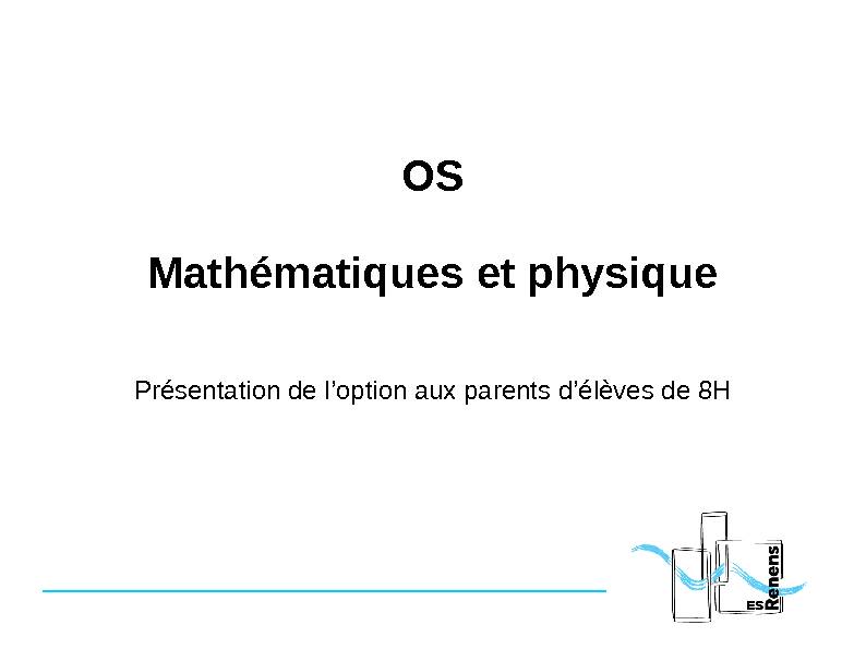 OS Mathématiques et physique - EduVD