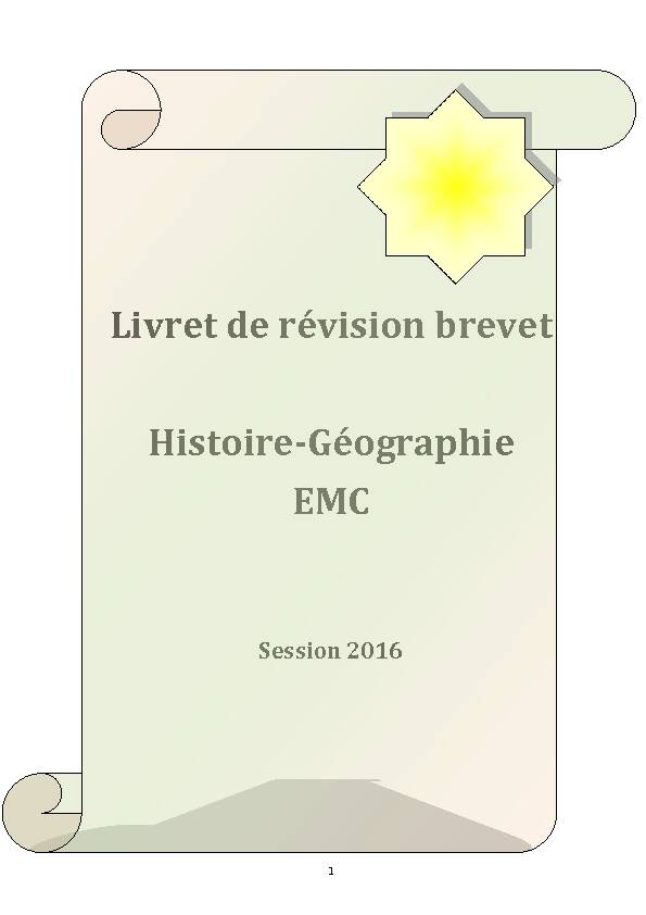 Livret de révision brevet Histoire-Géographie EMC