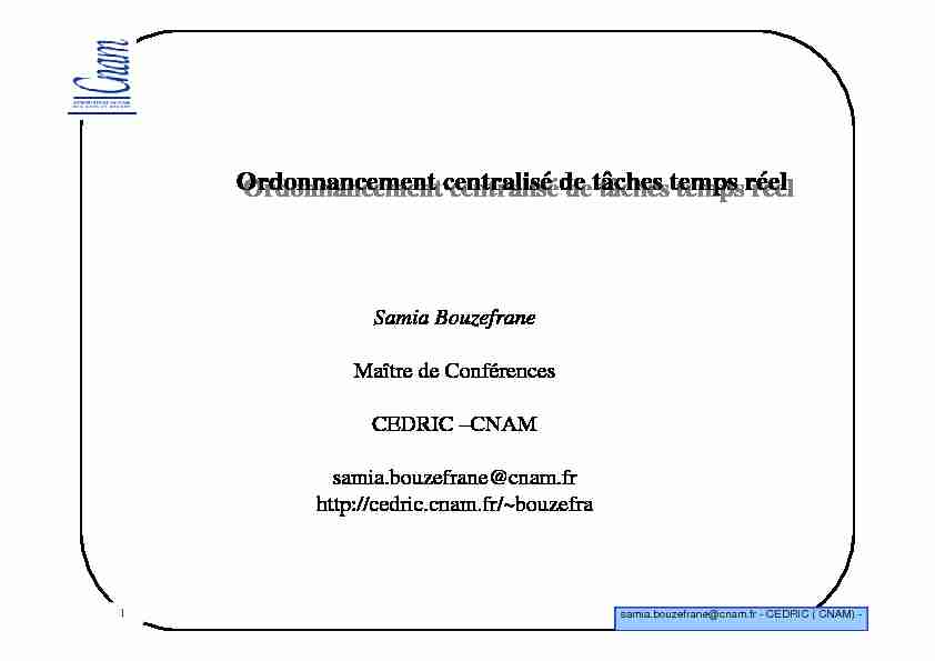 Ordonnancement centralisé - Cedric-Cnam