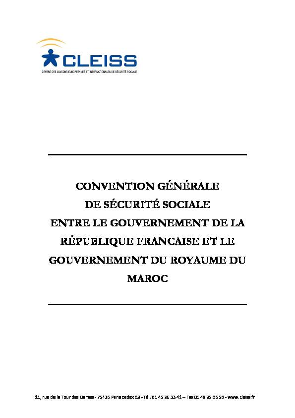 Convention générale de Sécurité sociale entre le Gouvernement de
