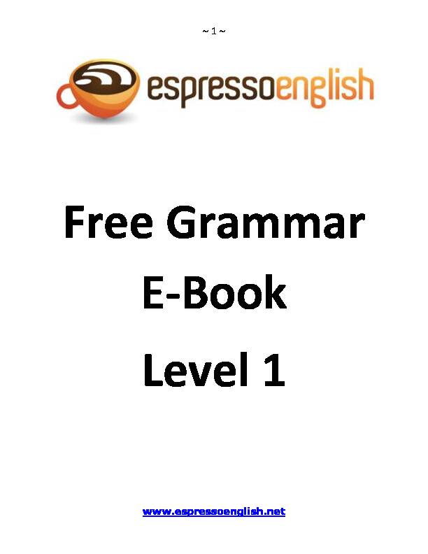 Free Grammar E-Book Level 1