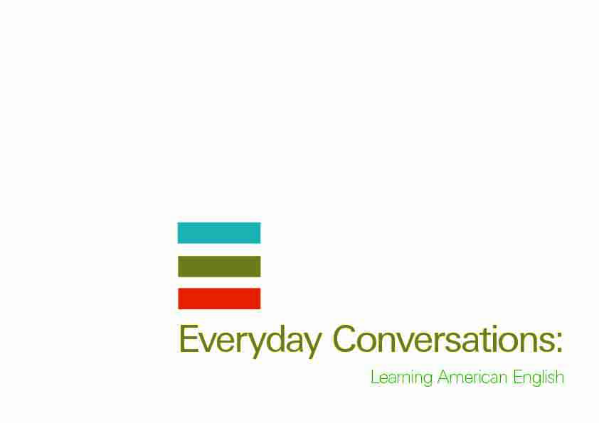 Everyday Conversations: - American English