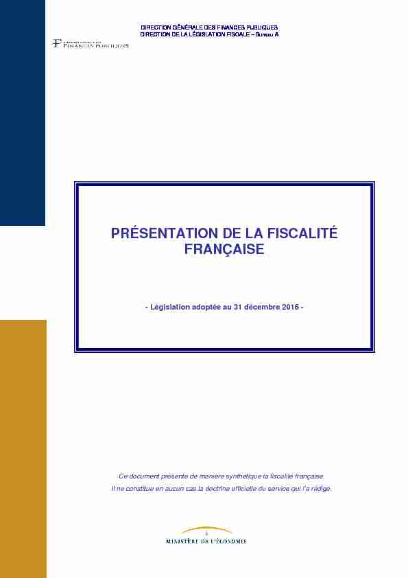 Brochure fiscalité française - Impotsgouv