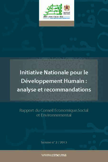 Initiative Nationale pour le Développement Humain : analyse et