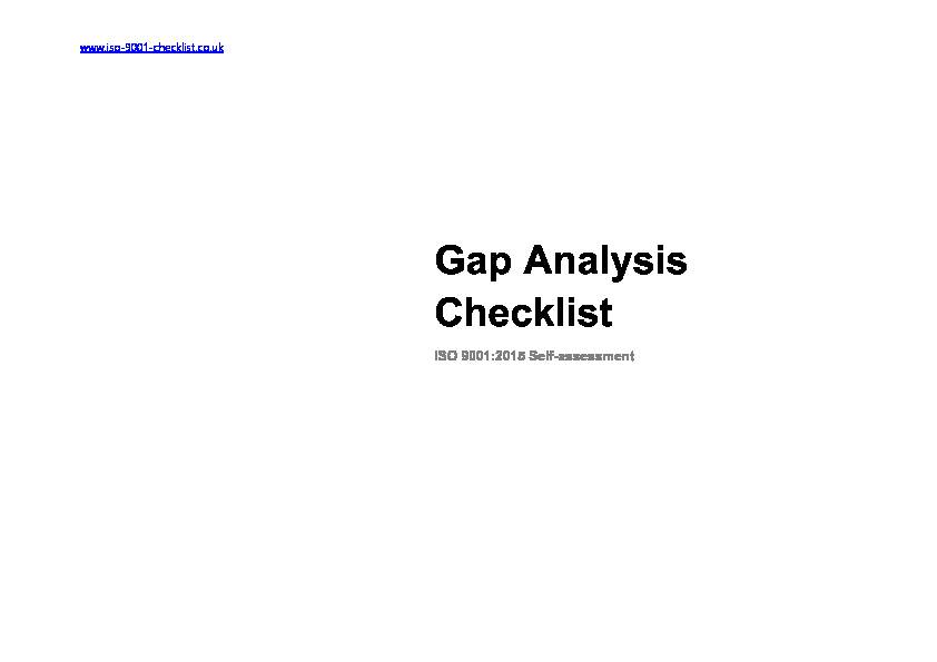 Gap Analysis Checklist