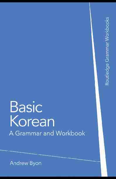 [PDF] BASIC KOREAN: A GRAMMAR AND WORKBOOK