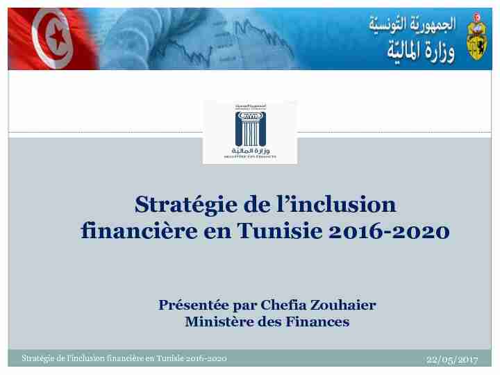 Stratégie de linclusion financière en Tunisie 2016-2020
