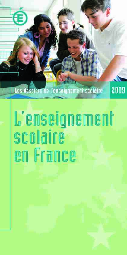 [PDF] Présentation générale de lenseignement scolaire en France