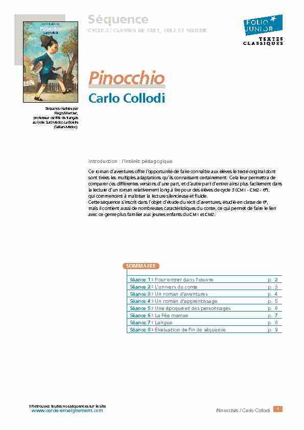 [PDF] Pinocchio - Cercle Gallimard de lenseignement