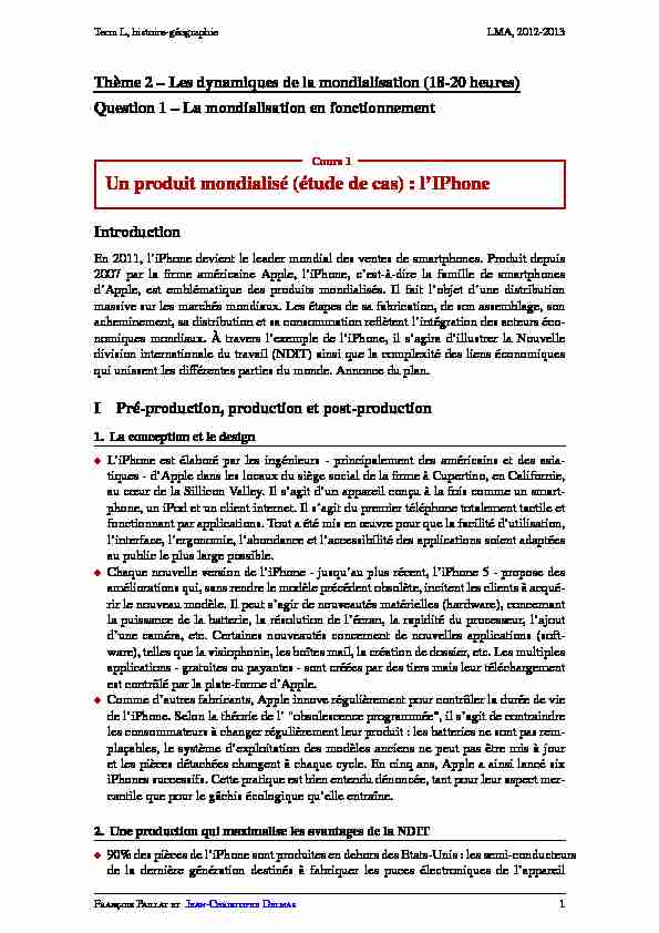 [PDF] Un produit mondialisé (étude de cas) : lIPhone - Lycée dAdultes