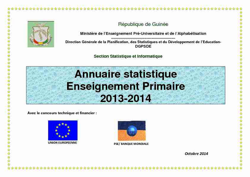 Annuaire statistique du Primaire 2013-2014
