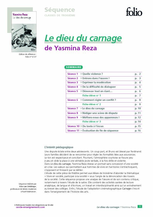 [PDF] Le dieu du carnage - Cercle Gallimard de lenseignement