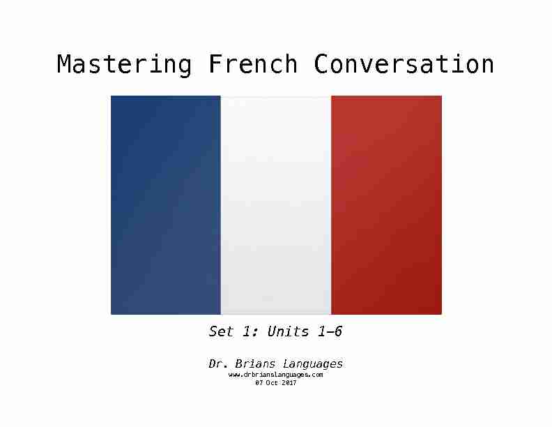 Mastering French Conversation
