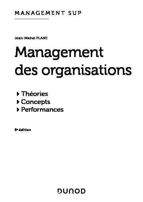 [PDF] Management des organisations - Dunod