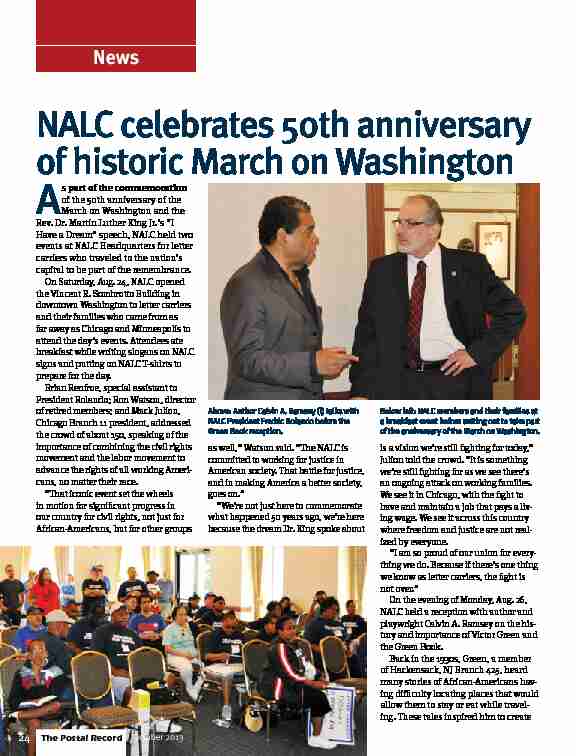 Historic march on Washington NALC celebrates 50th anniversary