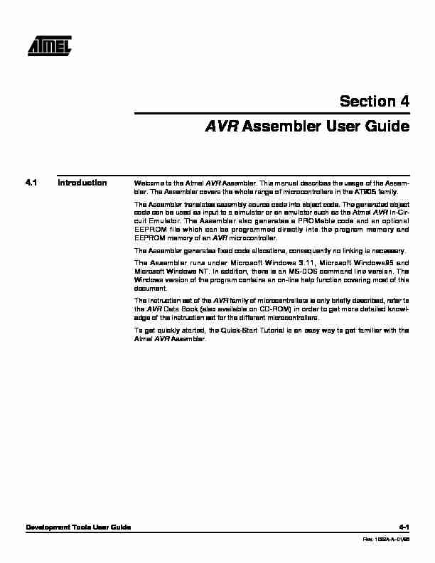 [PDF] AVR Assembler User Guide - CBA