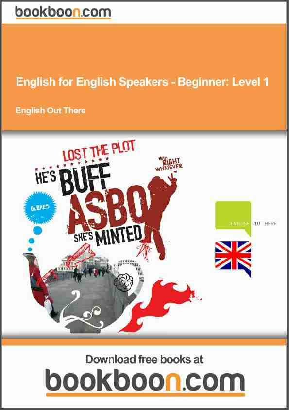 [PDF] English for English Speakers - Beginner: Level 1 - E4thai